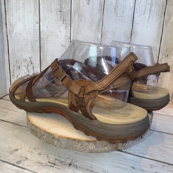 Merrell Q Form Women’s Size 10 Brown Leather Strappy Outdoor Sandals Dark Earth - Picture 4 of 6